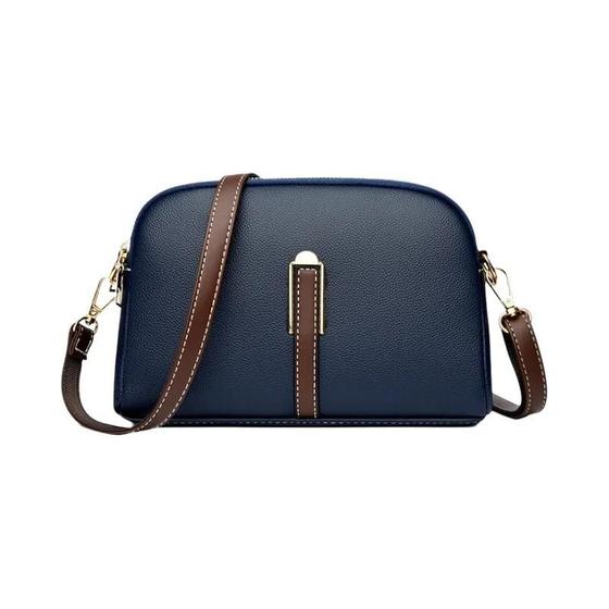 Imagem de Bolsa de Ombro Feminina de Couro Genuíno - Design Luxuoso e Aba Crossbody