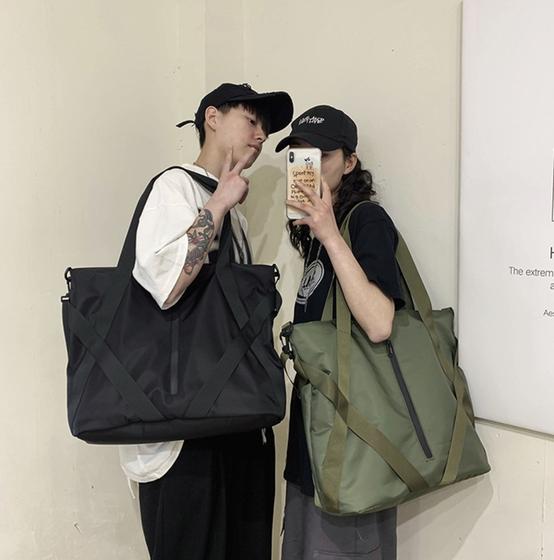Imagem de Bolsa De Ombro Feminina Multifuncional Tamanho Grande Para Yoga/Viagem/Esportes Preto