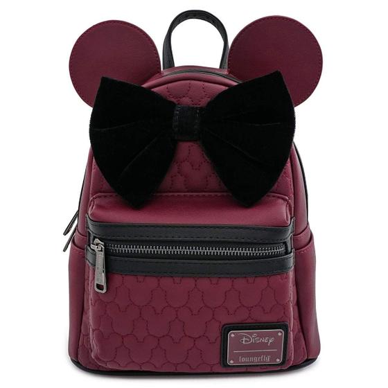 Imagem de Bolsa de ombro Loungefly Minnie Mouse Maroon acolchoada para mulheres