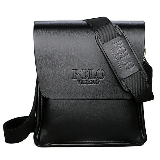 Imagem de Bolsa de Ombro Masculina - Estilo Polo Vertical para Lazer e Negócios