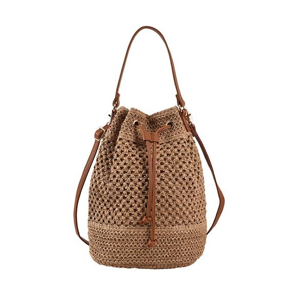 Imagem de Bolsa de palha OWGSEE para mulheres, bolsa Hobo com cordão