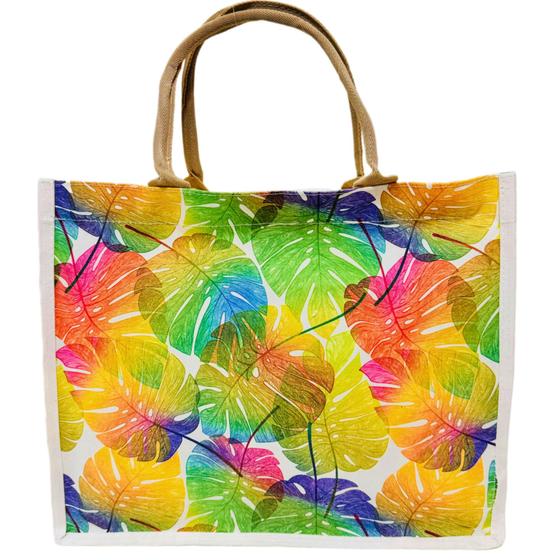 Imagem de Bolsa de Praia Colorida Sacola Estampada Verão Piscina Feminina