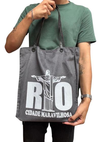 Imagem de Bolsa De Praia Ecobag Rio De Janeiro Ecológica Algodão Cru