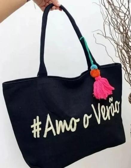 Imagem de Bolsa De Praia Tema Amo Verão Feminina Praia Piscina Passeio