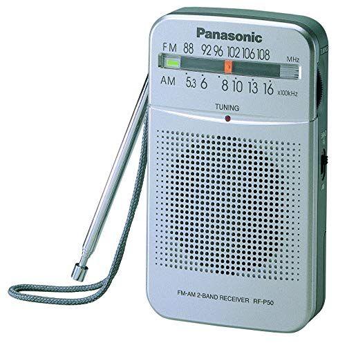 Imagem de Bolsa de rádio AM / FM prateada de bolso RF-P50D da Panasonic - Compacta e portátil