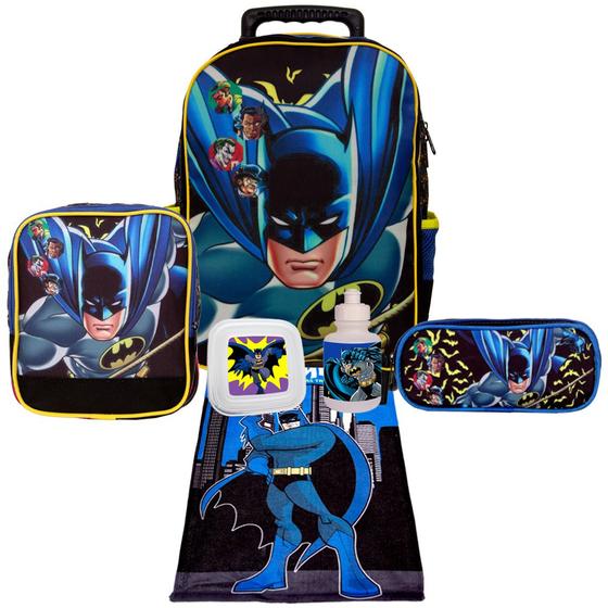 Imagem de Bolsa de Rodinha Infantil Preta Batman e Acessórios Toys 2U