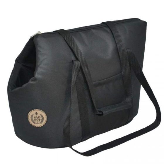 Imagem de Bolsa de Transporte para Pets Modelo Grécia São Pet 53x24x30 cm Preta