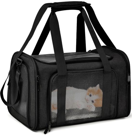 Imagem de Bolsa De Transporte Pet Avião Para Cães Gatos Luxo Mala Mochila Ombro Viagem Aéreo Voo Cachorro 10kg CB02