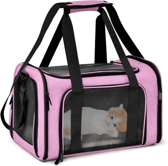 Bolsa De Transporte Pet Avião Para Cães Gatos Luxo Mala Mochila Ombro Viagem Aéreo Voo Cachorro 10kg CB02 é boa?