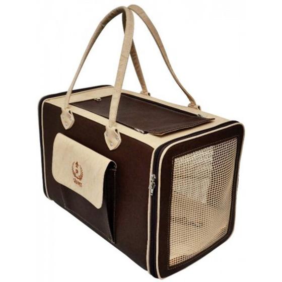 Bolsa de Transporte São Pet Paris Marrom 46X26X30cm Nº2 Menor preço em Bolsa de Transporte São Pet Paris Marrom 46X26X30cm Nº2