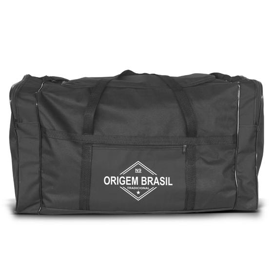 Imagem de Bolsa de Viagem Lona Extra Grande GG Origem Brasil N9 Preto