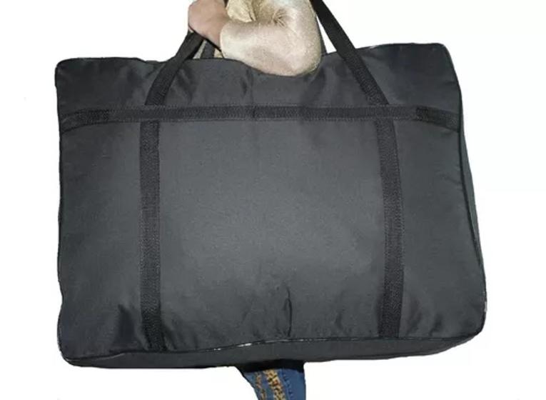 Imagem de Bolsa de viagem sacola dobrável preto poliéster para mudanças e viagens tamanho grande 3601