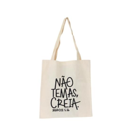 Imagem de Bolsa Ecobag 100% algodão Estampa NÃO TEMAS, CREIA!