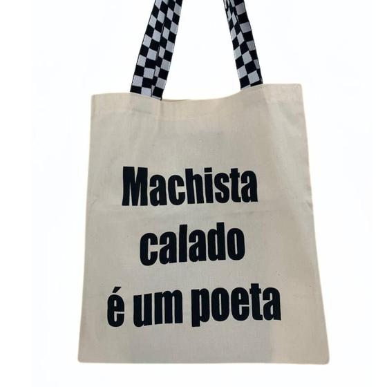 Imagem de Bolsa Ecobag 100% algodão MACHISTA CALADO (xadrez)