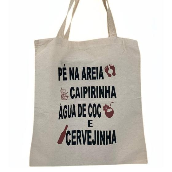 Imagem de Bolsa Ecobag 100% algodão PÉ NA AREIA