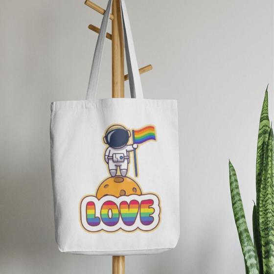 Imagem de Bolsa Ecobag - LOVE ASTRONALTA - Ecológica 100% Algodão Cru