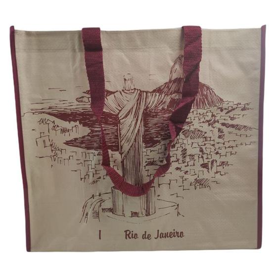 Imagem de Bolsa Ecologica Sacola de Ombro Ecobag Reutilizavel Dobravel Compras Mercado - LEVA PRA MALHAR