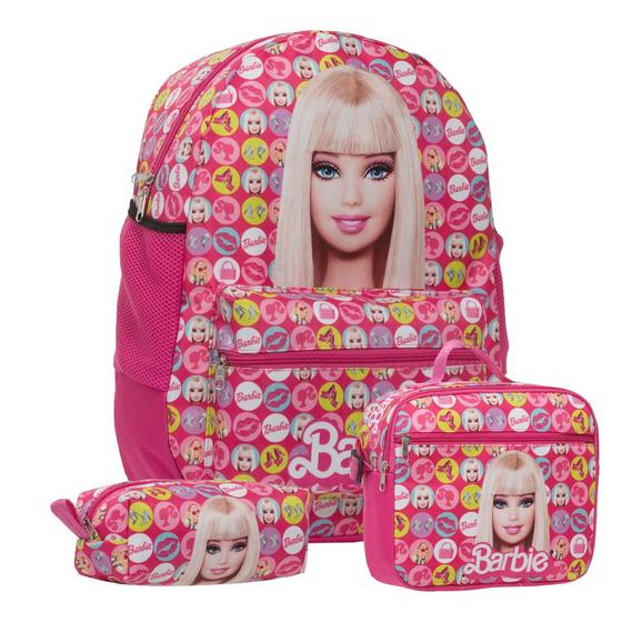 Imagem de Bolsa Escolar Feminina Infantil Barbie Alça Costas Reforçada