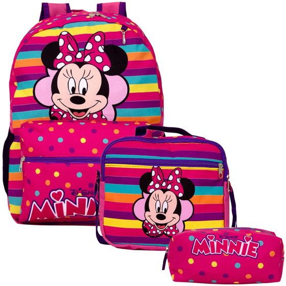 Imagem de Bolsa Escolar Feminina Minnie Reforçada Costa Toys 2U Rosa