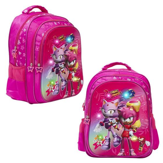 Imagem de Bolsa Escolar Infantil Amy Sonic Boom C/ Led Alça Costas