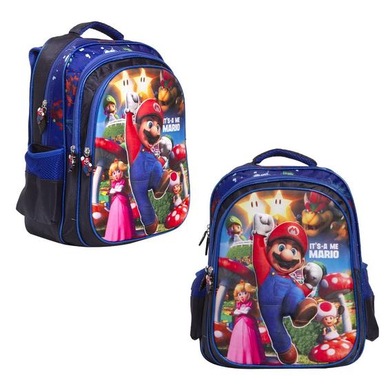 Imagem de Bolsa Escolar Juvenil Masculina Super Mario Passeio Viagem