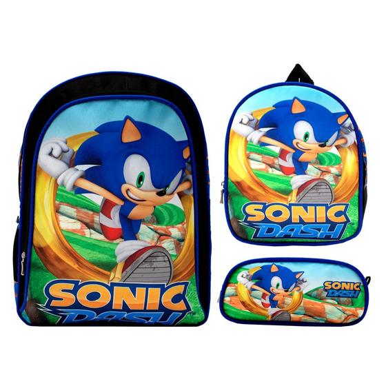 Imagem de Bolsa Escolar Menino Alça de Costas Sonic Creche Resistente