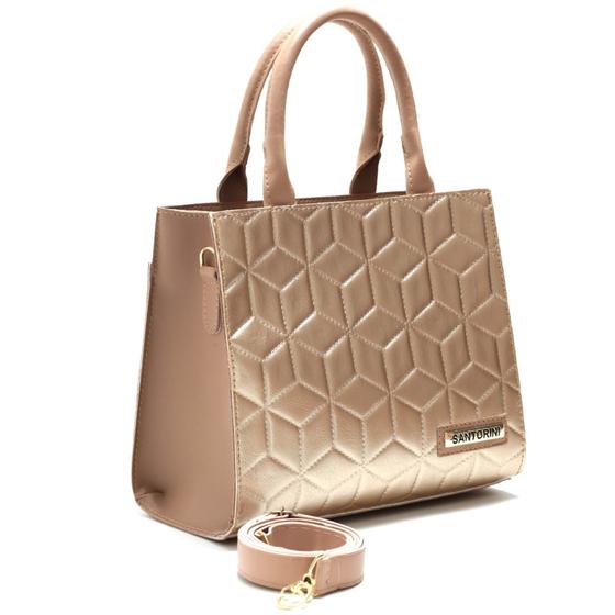 Imagem de Bolsa Feminina Bicolor Com Bolso Externo + Alça Lateral !
