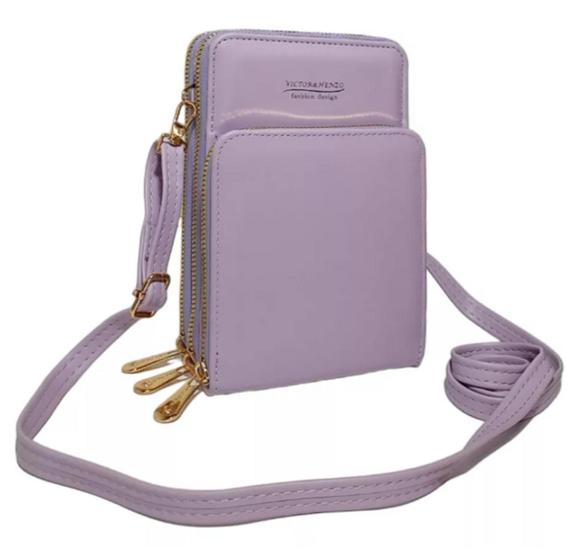 Imagem de Bolsa Feminina Carteira Mini Bag Com 3 Divisórias Transversal Porta Celular Modelo YS-45