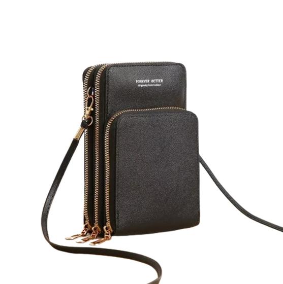 Imagem de Bolsa Feminina Carteira Mini Bag Com 3 Divisórias Transversal Porta Celular Modelo YS-45