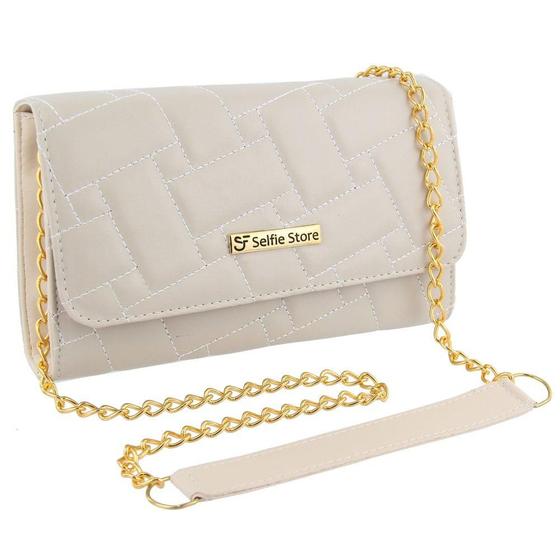 Imagem de Bolsa Feminina Clutch Carteira Alça com Corrente e Divisória