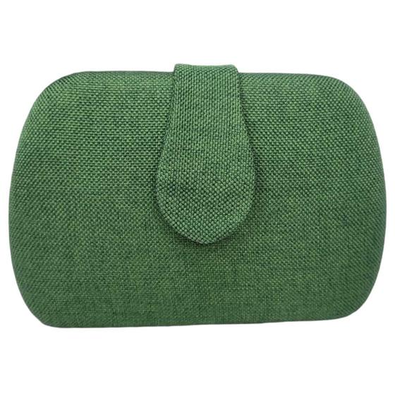 Imagem de Bolsa Feminina Clutch De Festa Linho Alça Corrente Dourada