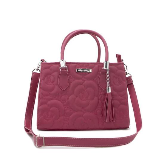 Imagem de Bolsa Feminina Cor Pink Bordado Flor