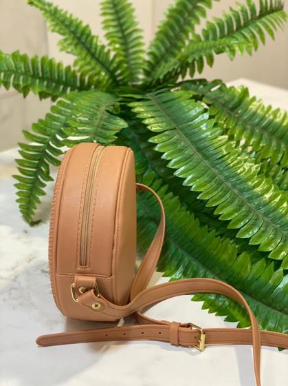 Imagem de Bolsa Feminina Crossbody Redonda, Alice, Nude!