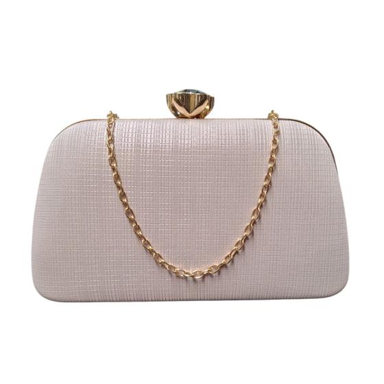 Imagem de Bolsa Feminina De Festa Clutch Texturizada Fecho Com Pedra