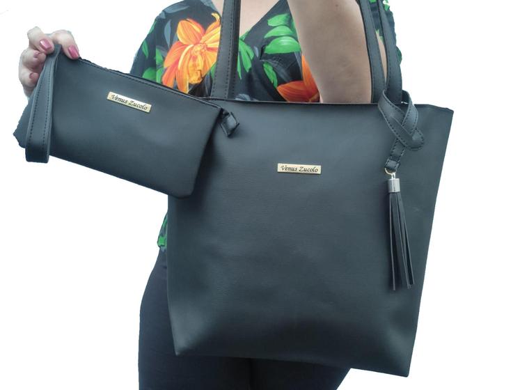 Imagem de Bolsa feminina de Ombro Tipo Sacola + bolsinha de mão