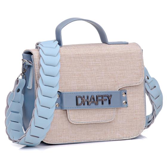 Imagem de Bolsa Feminina Dhaffy Azul, Alça Artesanal.