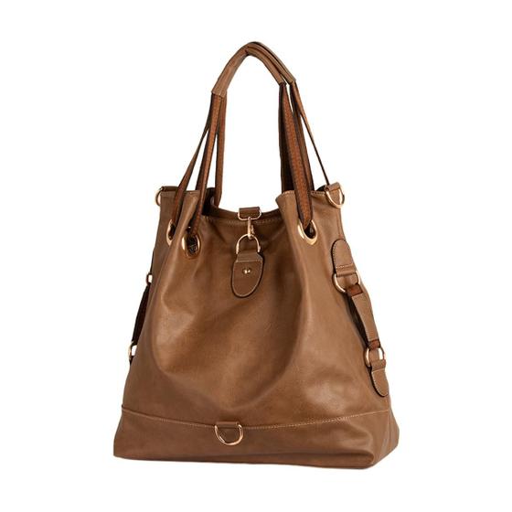 Imagem de Bolsa Feminina Estilo Saco Grande Luxo Casual Moderna Maxi de Mão / Transversal Detalhes Dourados