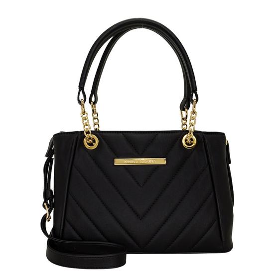 Imagem de Bolsa feminina monica sanches 3807 kil preto / line preto