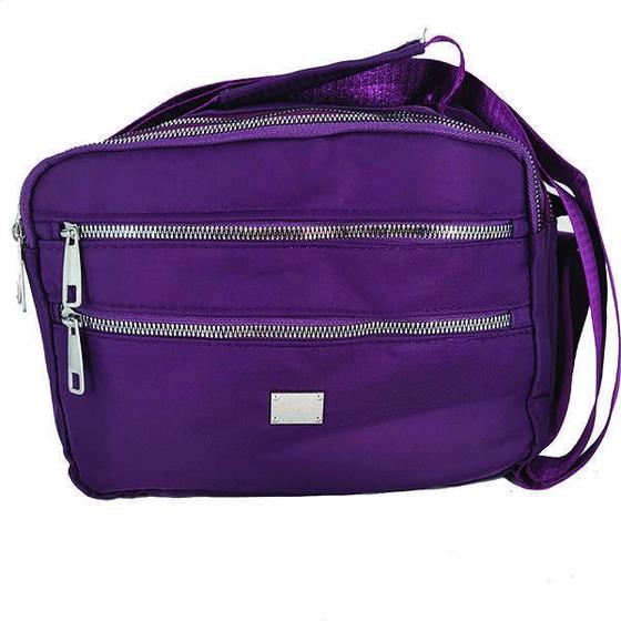 Imagem de Bolsa Feminina Nylon Tactel Transversal 5 Bolsos Xlb290