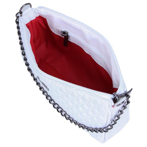 Bolsa Feminina Pequena Branca Alça Transversal Baguete Menor preço em Bolsa Feminina Pequena Branca Alça Transversal Baguete