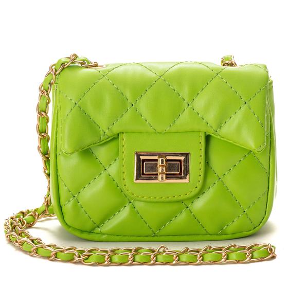 Imagem de Bolsa Feminina Pequena Mini Bag Alça De Corrente Transversal Verde