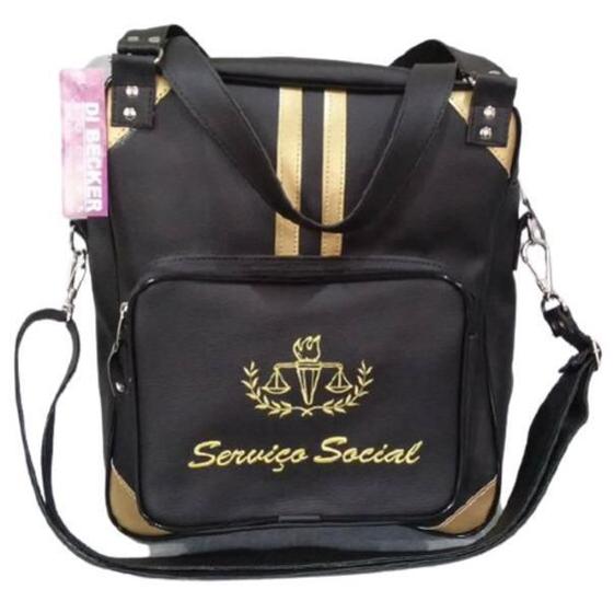 Imagem de Bolsa Feminina Preta Personalizada Serviço Social