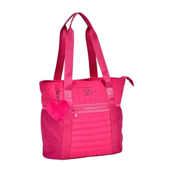 Imagem de Bolsa Feminina Tote Bag Rosa Rebecca Bonbon Sacola Academia