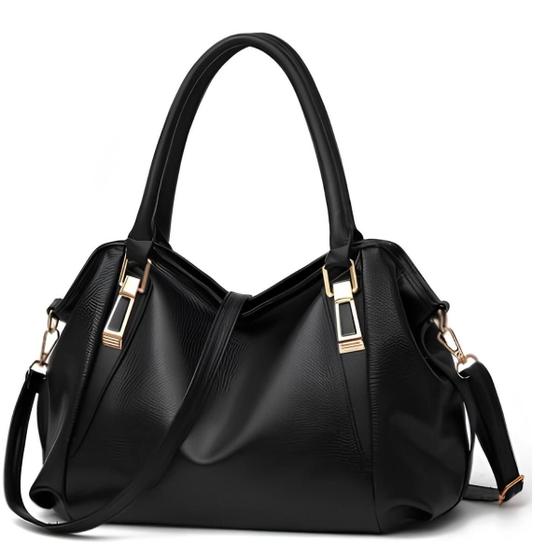 Imagem de Bolsa Feminina Tote Multiuso Preto Sacola Classica Fashion