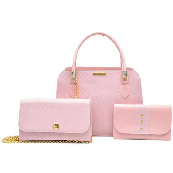 Bolsa Feminina Tote Pasta Executiva + Bolsa Tiracolo Clutch + Carteira Madame Aurora Menor preço em Bolsa Feminina Tote Pasta Executiva + Bolsa Tiracolo Clutch + Carteira Madame Aurora
