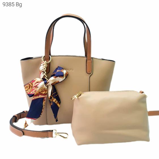 Imagem de Bolsa Feminina Transversal / Mão Kit 2 pçs com Necessaire e Lenço 9385