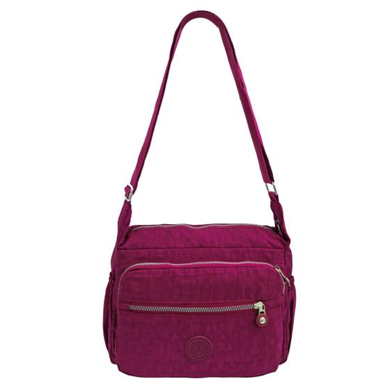 Imagem de Bolsa Feminina Transversal ombro Resistente Leve Moderna Estilosa Casual Trabalho Media Vários Bolsos