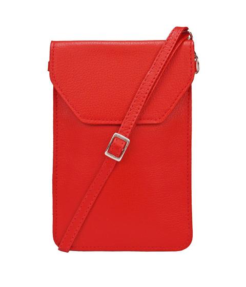 Imagem de Bolsa Feminina Transversal Pequena em Couro Vermelha e Porta Celular Bolsas Femininas Madamix