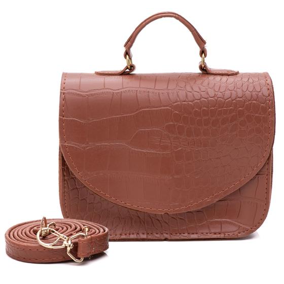 Imagem de Bolsa Feminina Transversal Pequena Preta Ombro Croco Festa Clutch