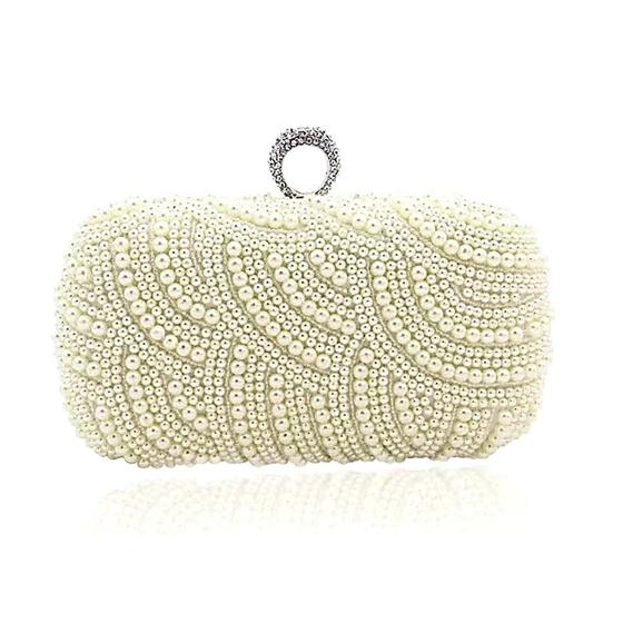 Imagem de Bolsa Festa Clutch Off white Creme Estilo Carteira Com Alça